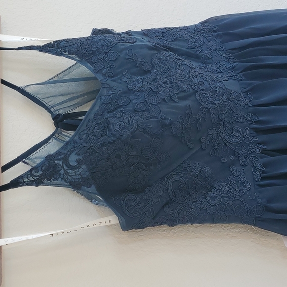 NWT Azazie Emma bridesmaids dress dark navy size A6 - Picture 5 of 8